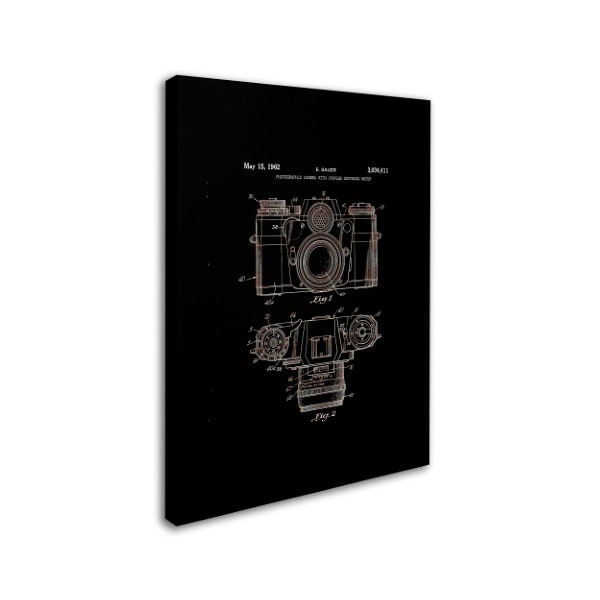 Claire Doherty 'Photographic Camera Patent 1962 Black' Canvas Art,14x19